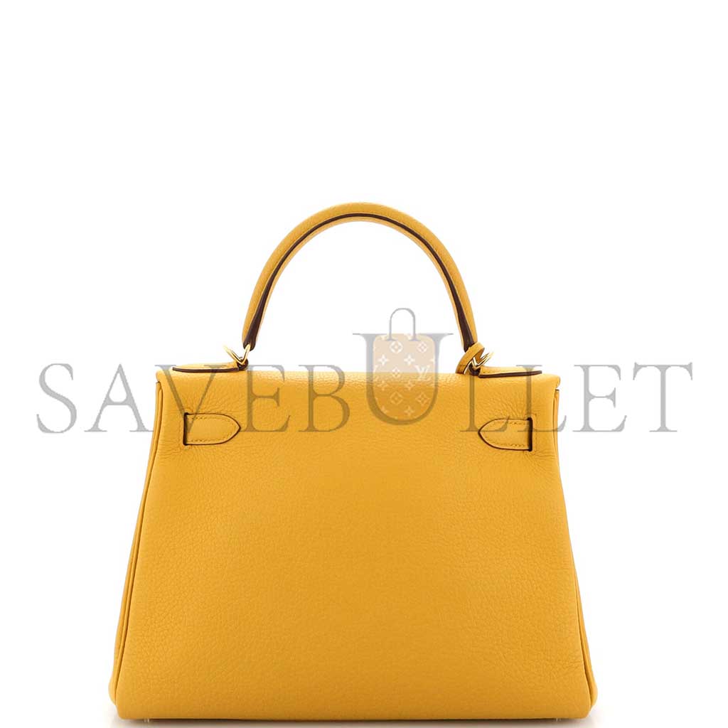 HERMÈS KELLY 28 AMBER YELLOW WITH GOLD HARDWARE (28*22*10cm) 